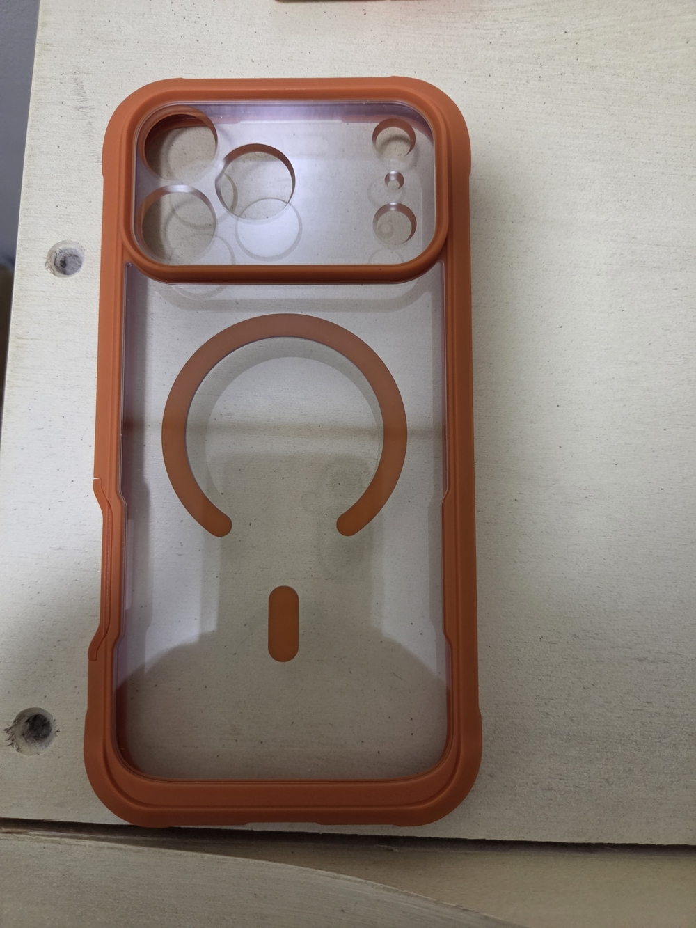 orange Iphone 17 Pro Max  Case with Built In Protector